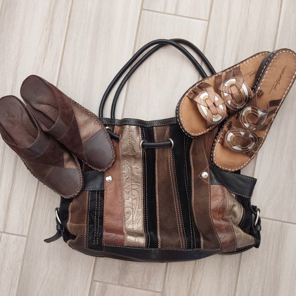 Natural Soul NWOB Caslin Metallic Leather Slip On Flat Sandal.  Size 9 Narrow - Picture 8 of 8